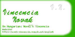 vincencia novak business card